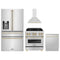 ZLINE 4-Piece Appliance Package - 30-Inch Legacy Autograph Dual Fuel Range, Wall Mount Range Hood, 36-Inch French Door Refrigerator with Water Dispenser, Dishwasher, in Stainless Steel with Gold Accents