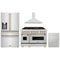 ZLINE 4-Piece Appliance Package - 48-Inch Legacy Autograph Dual Fuel Range, Wall Mount Range Hood, 36-Inch French Door Refrigerator with Water Dispenser, Dishwasher, in Stainless Steel with Gold Accents