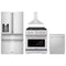 ZLINE 4-Piece Appliance Package - 30-Inch Paramount Dual Fuel Range, Wall Mount Range Hood, 36-Inch French Door Refrigerator with Water Dispenser, Dishwasher, in Stainless Steel