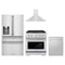 ZLINE 4-Piece Appliance Package - 30-Inch Paramount Dual Fuel Range, Wall Mount Range Hood, 36-Inch French Door Refrigerator with Water Dispenser, Dishwasher, in Stainless Steel