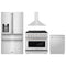 ZLINE 4-Piece Appliance Package - 36-Inch Paramount Dual Fuel Range, Wall Mount Range Hood, 36-Inch French Door Refrigerator with Water Dispenser, Dishwasher, in Stainless Steel