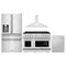 ZLINE 4-Piece Appliance Package - 48-Inch Paramount Dual Fuel Range, Wall Mount Range Hood, 36-Inch French Door Refrigerator with Water Dispenser, Dishwasher, in Stainless Steel