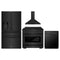 ZLINE 4-Piece Appliance Package - 36-Inch Paramount Dual Fuel Range, Wall Mount Range Hood, 36-Inch French Door Refrigerator with Water Dispenser, Dishwasher, in Black Stainless Steel