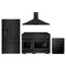 ZLINE 4-Piece Appliance Package - 48-Inch Paramount Dual Fuel Range, Wall Mount Range Hood, 36-Inch French Door Refrigerator with Water Dispenser, Dishwasher, in Black Stainless Steel