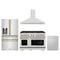 ZLINE 4-Piece Appliance Package - 48-Inch Paramount Autograph Dual Fuel Range, Wall Mount Range Hood, 36-Inch French Door Refrigerator with Water Dispenser, Dishwasher, in Stainless Steel with Gold Accents