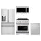 ZLINE 4-Piece Appliance Package - 30-Inch Gas Range, Refrigerator with Water Dispenser, Tall Tub Dishwasher, & Over-the-Range Microwave in Stainless Steel