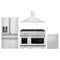 ZLINE 4-Piece Appliance Package - 48-Inch Gas Range, Refrigerator with Water Dispenser, Convertible Wall Mount Hood, and 3-Rack Dishwasher in Stainless Steel