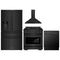 ZLINE 4-Piece Appliance Package - 30-Inch Gas Range, Refrigerator with Water Dispenser, Convertible Wall Mount Hood, and 3-Rack Dishwasher in Black Stainless Steel (4KPRW-SGRBRH30-DWV)