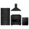 ZLINE 4-Piece Appliance Package - 36-Inch Gas Range, Refrigerator with Water Dispenser, Convertible Wall Mount Hood, and 3-Rack Dishwasher in Black Stainless Steel (4KPRW-SGRBRH36-DWV)