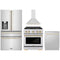 ZLINE 4-Piece Appliance Package - 30-Inch Paramount Autograph Gas Range, Wall Mount Range Hood, 36-Inch French Door Refrigerator with Water Dispenser, Dishwasher, in Stainless Steel with Gold Accents