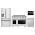 ZLINE 4-Piece Appliance Package - 48-Inch Paramount Induction Range, Refrigerator with Water Dispenser, Dishwasher, and 24-Inch Microwave Drawer in Stainless Steel