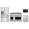 ZLINE 4-Piece Appliance Package - 48-Inch Paramount Induction Range, Refrigerator with Water Dispenser, Dishwasher, and 24-Inch Microwave Drawer in Stainless Steel with Gold Accents