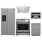 Forno 5-Piece Appliance Package - 30-Inch Gas Range, Under Cabinet Range Hood, Refrigerator with Water Dispenser, Dishwasher, and 30-Inch Microwave Oven in Stainless Steel