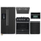 Forno 5-Piece Appliance Package - 30-Inch Gas Range, Under Cabinet Range Hood, Refrigerator with Water Dispenser, Dishwasher, and 30-Inch Microwave Oven in Black with Stainless Steel Handle
