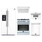Forno 5-Piece Appliance Package - 30-Inch Gas Range, Under Cabinet Range Hood, Refrigerator wth Water Dspenser, Dishwasher, and 30-Inch Microwave Drawer in White with Stainless Steel Trim