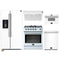 Forno 5-Piece Appliance Package - 30-Inch Gas Range, Under Cabinet Range Hood, Refrigerator with Water Dispenser, Dishwasher, and 30-Inch Microwave Oven in White with Stainless Steel Trim