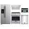 Forno 5-Piece Appliance Package - 30-Inch Electric Range, Under Cabinet Range Hood, Refrigerator with Water Dispenser, Dishwasher, and 30-Inch Microwave Oven in Stainless Steel