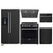 Forno 5-Piece Appliance Package - 30-Inch Electric Range, Under Cabinet Range Hood, Refrigerator with Water Dispenser, Dishwasher, and 30-Inch Microwave Drawer in Black with Stainless Steel Trim