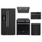 Forno 5-Piece Appliance Package - 30-Inch Leonardo Espresso Electric Range, Under Cabinet Range Hood, Refrigerator with Water Dispenser, Dishwasher, and 30-Inch Microwave Drawer in Black with Stainless Steel Trim