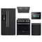 Forno 5-Piece Appliance Package - 30-Inch Leonardo Espresso Electric Range, Under Cabinet Range Hood, Refrigerator with Water Dispenser, Dishwasher, and 24-Inch Microwave Oven in Black with Stainless Steel Trim