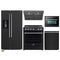 Forno 5-Piece Appliance Package - 30-Inch Electric Range, Under Cabinet Range Hood, Refrigerator with Water Dispenser, Dishwasher, and 24-Inch Microwave Drawer in Black with Stainless Steel Trim
