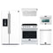 Forno 5-Piece Appliance Package - 30-Inch Leonardo Espresso Electric Range, Under Cabinet Range Hood, Refrigerator with Water Dispenser, Dishwasher, and 24-Inch Microwave Oven in White with Stainless Steel Trim
