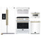 Forno 5-Piece Appliance Package - 30-Inch Electric Range, Under Cabinet Range Hood, Refrigerator with Water Dispenser, Dishwasher, and  Microwave Drawer in White with Antique Brass Trim