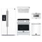 Forno 5-Piece Appliance Package - 30-Inch Leonardo Espresso Electric Range, Under Cabinet Range Hood, Refrigerator with Water Dispenser, Dishwasher, and Microwave Drawer in White with Stainless Steel Trim