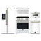 Forno 5-Piece Appliance Package - 30-Inch Electric Range, Under Cabinet Range Hood, Refrigerator with Water Dispenser, Dishwasher, and  Microwave Drawer in White with Antique Brass Trim