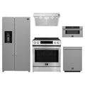Forno 5-Piece Appliance Package - 30-Inch Espresso Donatello Induction Range, Under Cabinet Range Hood, Refrigerator with Water Dispenser, Dishwasher, and 30-Inch Microwave Drawer in Stainless Steel