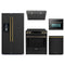 Forno 5-Piece Appliance Package - 30-Inch Induction Range, Under Cabinet Range Hood, Refrigerator with Water Dispenser, Dishwasher, and 24-Inch Microwave Oven in Black with Antique Brass Trim