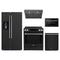 Forno 5-Piece Appliance Package - 30-Inch Induction Range, Under Cabinet Range Hood, Refrigerator with Water Dispenser, Dishwasher, and Microwave Drawer in Black with Stainless Steel Trim