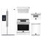 Forno 5-Piece Appliance Package - 30-Inch Induction Range, Under Cabinet Range Hood, Refrigerator with Water Dispenser, Dishwasher, and 30-Inch Microwave Drawer in White with Stainless Steel Trim