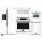 Forno 5-Piece Appliance Package - 30-Inch Inducton Range, Under Cabinet Range Hood, Refrigerator with Water Dispenser, Dishwasher, and 24-Inch Microwave Oven in White with Antique Brass Trim