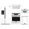 Forno 5-Piece Appliance Package - 30-Inch Induction Range, Under Cabinet Range Hood, Refrigerator with Water Dispenser, Dishwasher, and 30-Inch Microwave Oven in White with Stainless Steel Trim