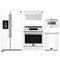 Forno 5-Piece Appliance Package - 30-Inch Induction Range, Under Cabinet Range Hood, Refrigerator with Water Dispenser, Dishwasher, and 24-Inch Microwave Drawer in White with Stainless Steel Trim