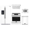 Forno 5-Piece Appliance Package - 30-Inch Induction Range, Under Cabinet Range Hood, Refrigerator with Water Dispenser, Dishwasher, and 24-Inch Microwave Drawer in White with Stainless Steel Trim