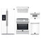 Forno 5-Piece Appliance Package - 30-Inch Induction Range, Under Cabinet Range Hood, Refrigerator with Water Dispenser, Dishwasher, and 30-Inch Microwave Drawer in White with Stainless Steel Trim