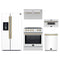 Forno 5-Piece Appliance Package - 30-Inch Induction Range, Under Cabinet Range Hood, Refrigerator with Water Dispenser, Dishwasher, and 30-Inch Microwave Drawer in White with Antique Brass Trim