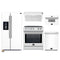 Forno 5-Piece Appliance Package - 30-Inch Induction Range, Under Cabinet Range Hood, Refrigerator with Water Dispenser, Dishwasher, and 30-Inch Microwave Drawer in White with Stainless Steel Trim