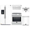 Forno 5-Piece Appliance Package - 30-Inch Induction Range, Under Cabinet Range Hood, Refrigerator with Water Dispenser, Dishwasher, and 30-Inch Microwave Oven in White with Stainless Steel Trim