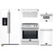 Forno 5-Piece Appliance Package - 30-Inch Induction Range, Under Cabinet Range Hood, Refrigerator with Water Dispenser, Dishwasher, and 30-Inch Microwave Oven in White with Stainless Steel Trim