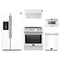 Forno 5-Piece Appliance Package - 30-Inch Leonardo Espresso Induction Range, Under Cabinet Range Hood, Refrigerator with Water Dispenser, Dishwasher, and Microwave Drawer in White with Stainless Steel Trim