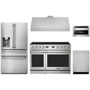 Thor Kitchen A-Series 5-Piece Appliance Package - 48-Inch Propane Gas Range, Under Cabinet Range Hood, Refrigerator with Water Dispenser, Dishwasher, and Microwave in Stainless Steel