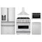 ZLINE 5-Piece Appliance Package - 30-Inch Dual Fuel Range, Hood, Refrigerator with Water Dispenser, Dishwasher, and Microwave Drawer in Stainless Steel