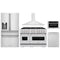 ZLINE 5-Piece Appliance Package - 48-Inch Dual Fuel Range, Hood, Refrigerator with Water Dispenser, Dishwasher, and Microwave Drawer in Stainless Steel