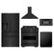ZLINE 5-Piece Appliance Package - 30-Inch Classic Dual Fuel Range, Wall Mount Range Hood, 36-Inch French Door Refrigerator with Water Dispenser, Dishwasher, and 30-Inch Microwave Drawer in Black Stainless Steel