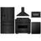 ZLINE 5-Piece Appliance Package - 36-Inch Dual Fuel Range, Hood, Refrigerator with Water Dispenser, Dishwasher, and Microwave Drawer in Black Stainless Steel