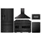 ZLINE 5-Piece Appliance Package - 48-Inch Dual Fuel Range, Hood, Refrigerator with Water Dispenser, Dishwasher, and Microwave Drawer in Black Stainless Steel