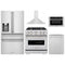 ZLINE 5-Piece Appliance Package - 30-Inch Gas Range, Hood, Refrigerator with Water Dispenser, Dishwasher, and Microwave Drawer in Stainless Steel